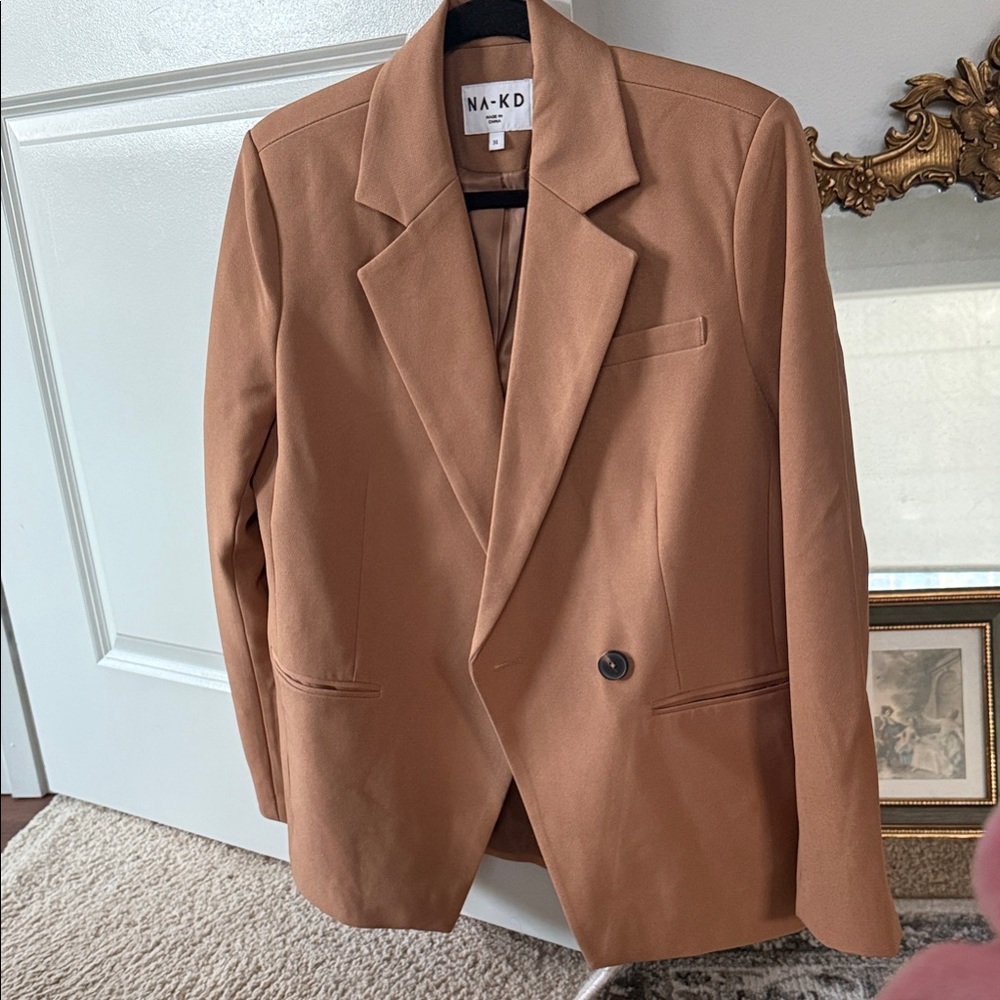 NA-KD Tan oversized blazer - women’s XS/S